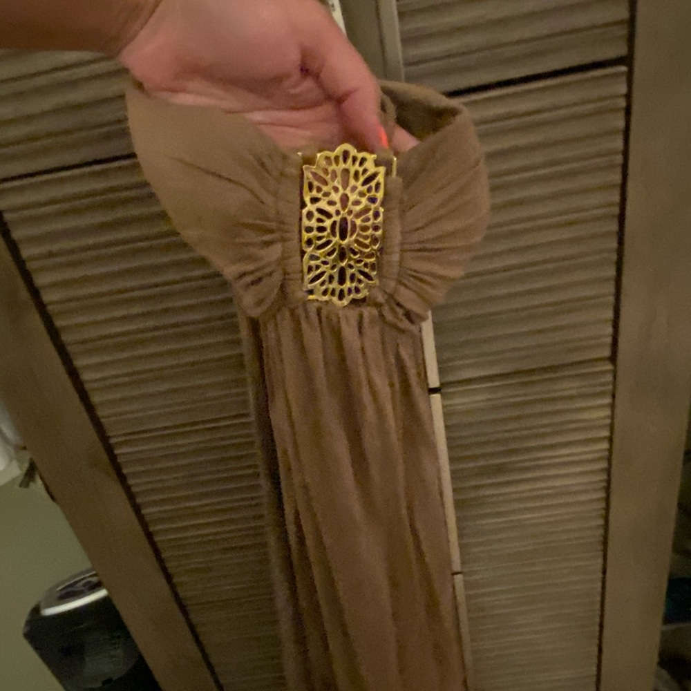 Beige summer high low dress